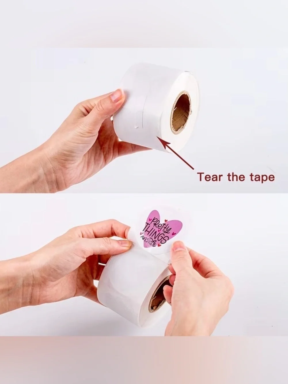 Pretty Things Inside Heart Sticker Roll- 500 Stickers